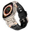 Apple Watch用チタンコネクタ付きフッ素エラストマーバンド - 黒