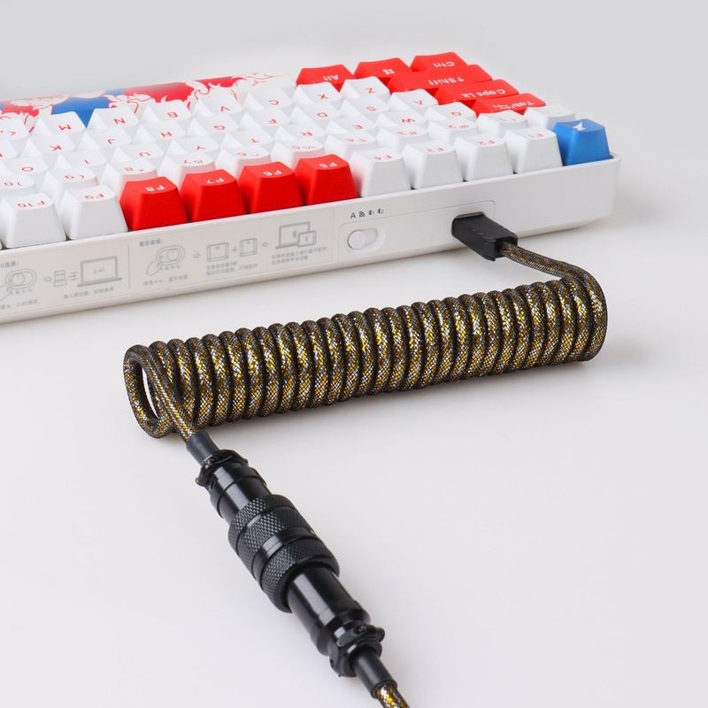 "Chubby" USB To Type C Spring Keyboard Cable