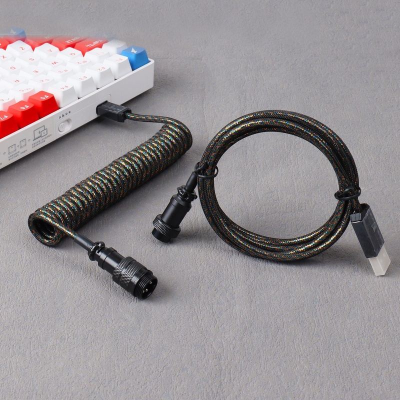 "Chubby" USB To Type C Spring Keyboard Cable
