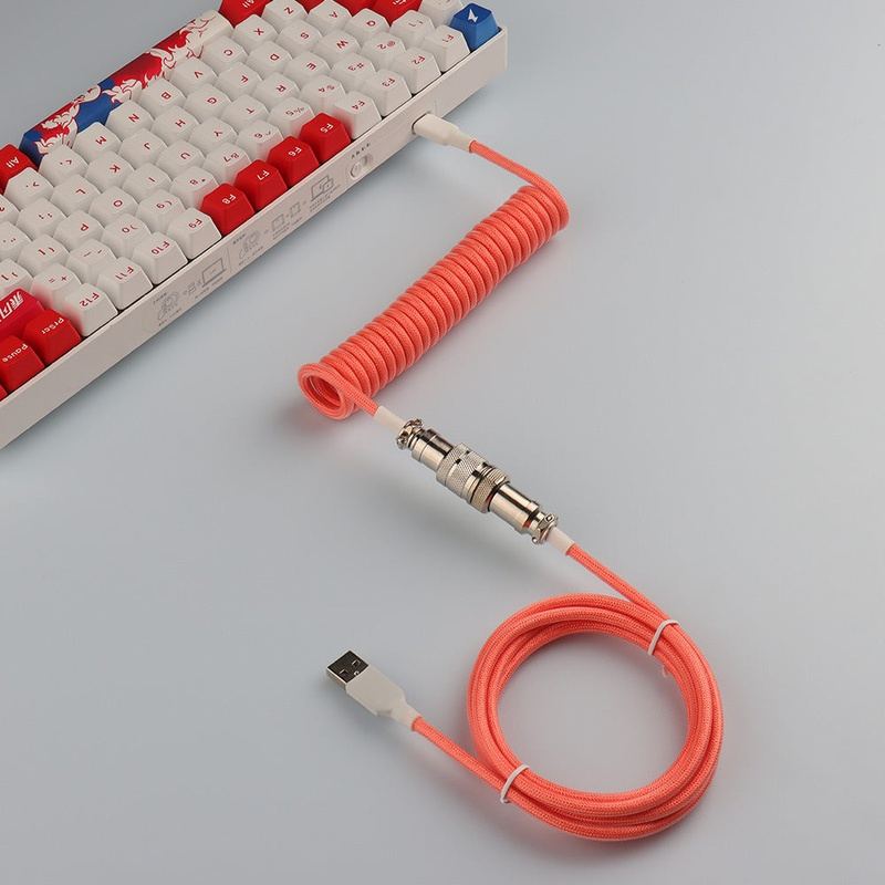 "Chubby" USB To Type C Spring Keyboard Cable