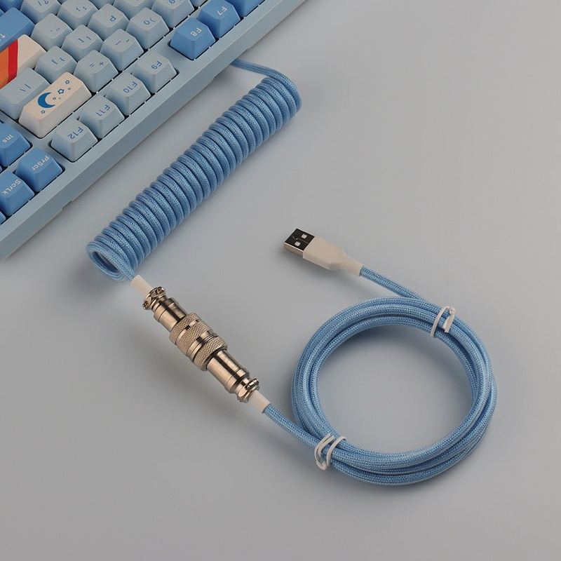 "Chubby" USB To Type C Spring Keyboard Cable