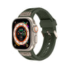 Apple Watch用「ハニカムインスパイアバンド」通気性のあるTPUループとメタルバックル - グリーン + チタンカラー（バックル）