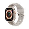 Apple Watch用「ハニカムインスパイアバンド」通気性のあるTPUループとメタルバックル - ホワイト+チタンカラー（バックル）