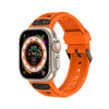 Apple Watch用「ハニカムインスパイアバンド」通気性のあるTPUループとメタルバックル - オレンジ+ブラック（バックル）