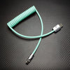 「ソフトチャビー」240Wスプリングシリコン急速充電ケーブル - ライトブルー