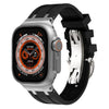 AP Apple Watch用バタフライバックル付き厚手シリコンバンド（新商品） - 黒