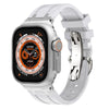 AP Apple Watch用バタフライバックル付き厚手シリコンバンド（新商品） - 銀