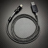 「ネオンチャビー」240W編組銀メッキ急速充電ケーブル - 黒