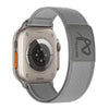 Apple Watch用アウトドアレザーラベルナイロンバンド - グレー