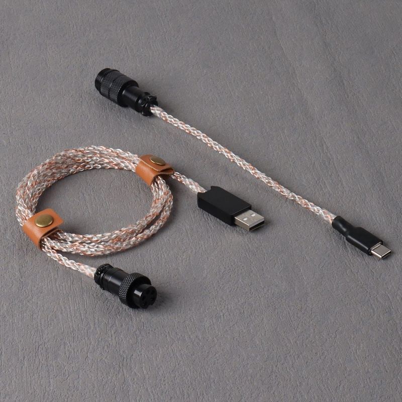 "Chubby" USB To Type C Spring Keyboard Cable