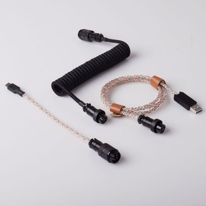 "Chubby" USB To Type C Spring Keyboard Cable