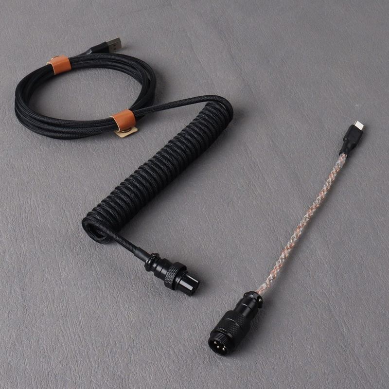 "Chubby" USB To Type C Spring Keyboard Cable