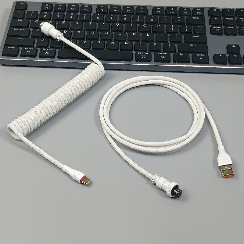 "Chubby" USB To Type C Spring Keyboard Cable