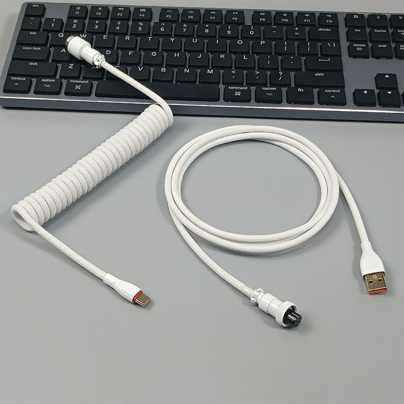 "Chubby" USB To Type C Spring Keyboard Cable