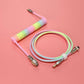 "Chubby" USB To Type C Spring Keyboard Cable