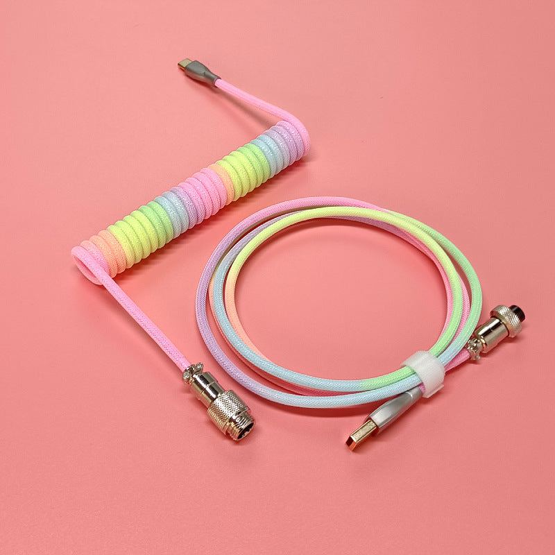"Chubby" USB To Type C Spring Keyboard Cable