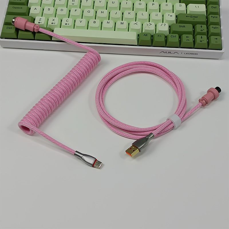 "Chubby" USB To Type C Spring Keyboard Cable