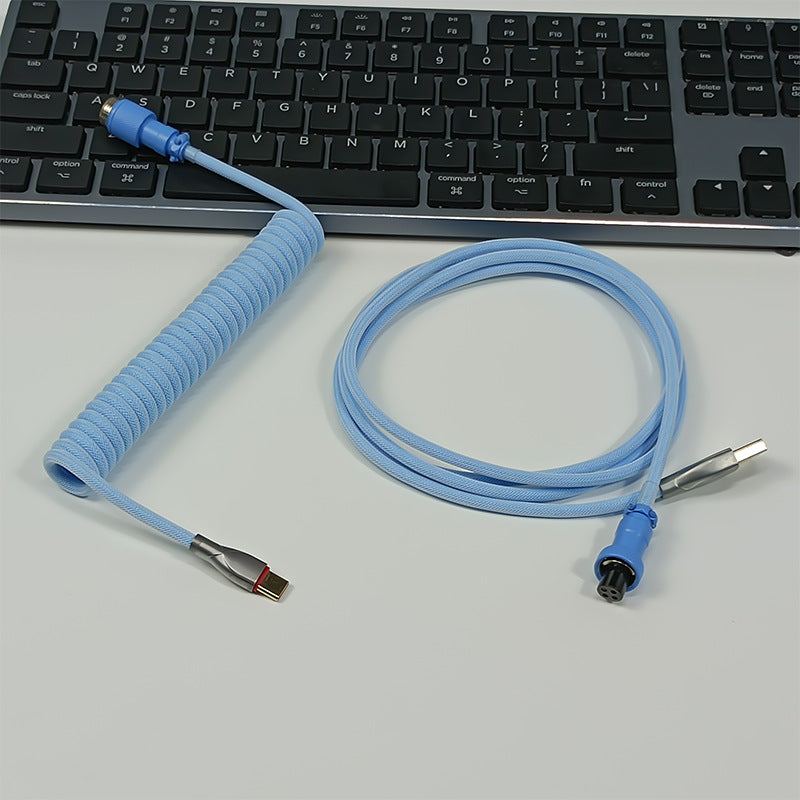 "Chubby" USB To Type C Spring Keyboard Cable