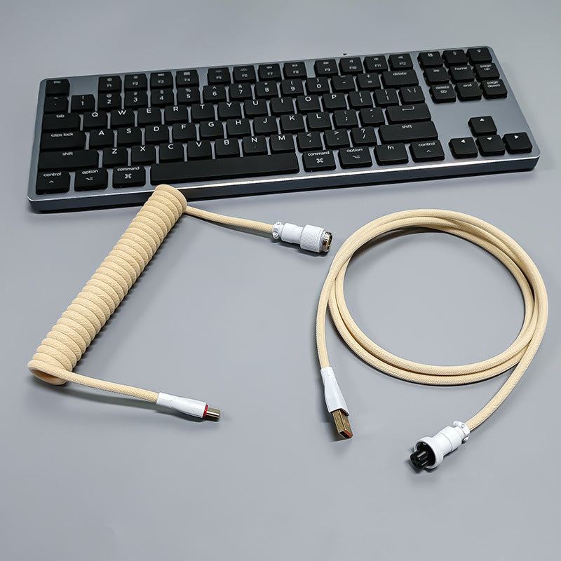 "Chubby" USB To Type C Spring Keyboard Cable