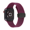 Apple Watch用シリコン折りたたみ式マグネットバックルウォッチバンド - ワインレッド