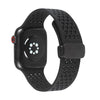 Apple Watch用シリコン折りたたみ式マグネットバックルウォッチバンド - 黒