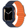 Apple Watch用スポーツ用マグネット式シリコン一体型ウォッチバンド - ミッドナイトブルー + オレンジ