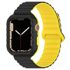 Apple Watch用スポーツ用マグネット式シリコン一体型ウォッチバンド - 黒 + 黄色