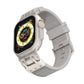 Striped Silicone Band With Zinc Alloy Connector For Apple Watch