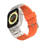 Striped Silicone Band With Zinc Alloy Connector For Apple Watch
