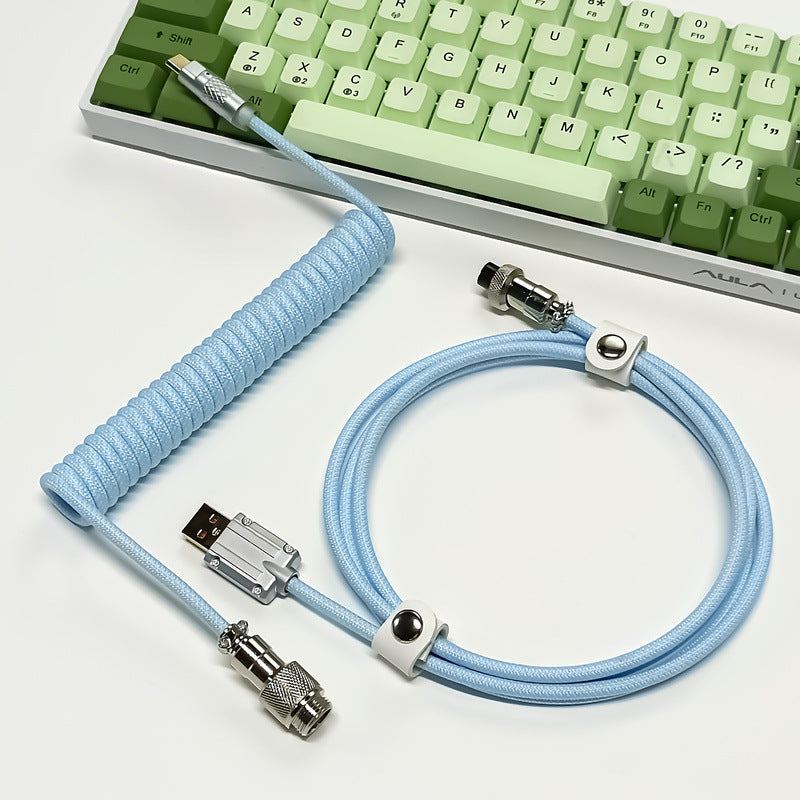 "Chubby" USB To Type C Spring Keyboard Cable