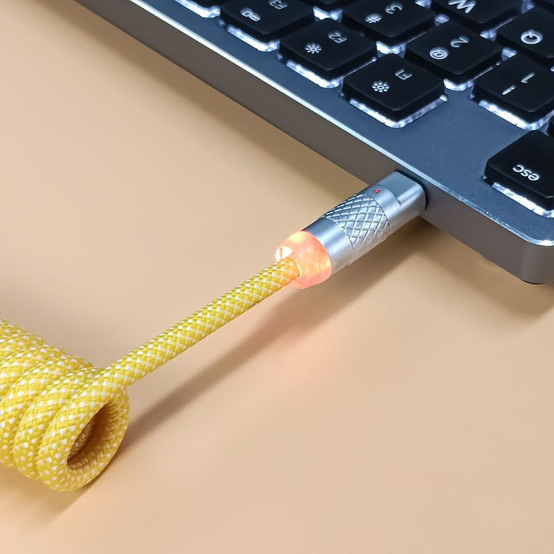 "Chubby" USB To Type C Spring Keyboard Cable