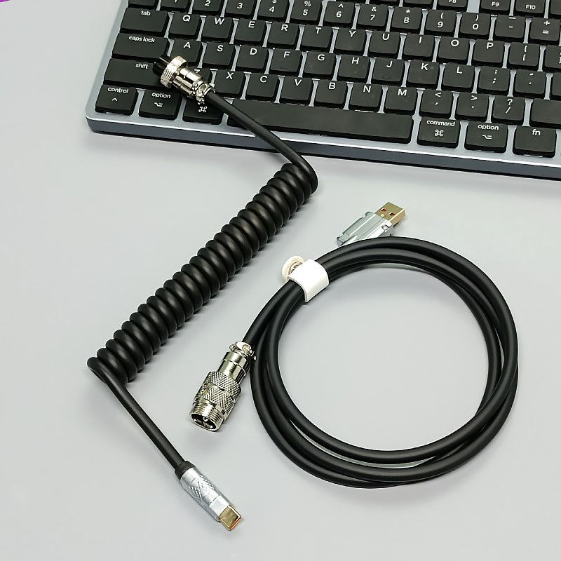 "Chubby" USB To Type C Spring Keyboard Cable