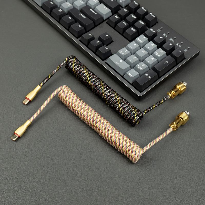 "Chubby" USB To Type C Spring Keyboard Cable