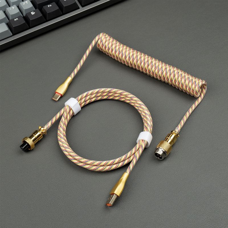 "Chubby" USB To Type C Spring Keyboard Cable