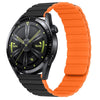 「Vibrant Sport」カラーブロックシリコンバンド（Samsung/Garmin/その他対応） - ブラック＆オレンジ
