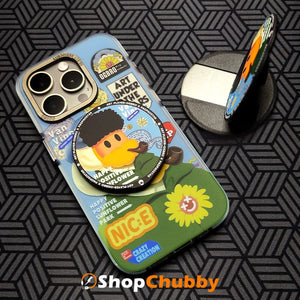 「ChubbySnap」ゴッホ風エディション 3 in 1 スマホグリップ - あらゆるスマホに対応