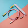 「チャビー」USB-Type Cスプリングキーボードケーブル - 紫+ピンク+黄色