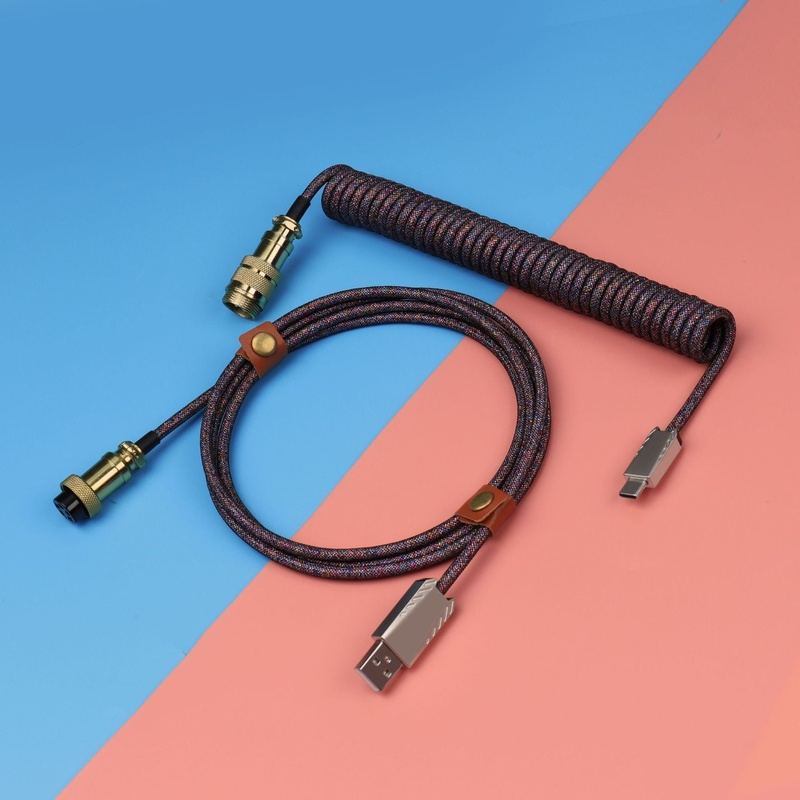 "Chubby" USB To Type C Spring Keyboard Cable