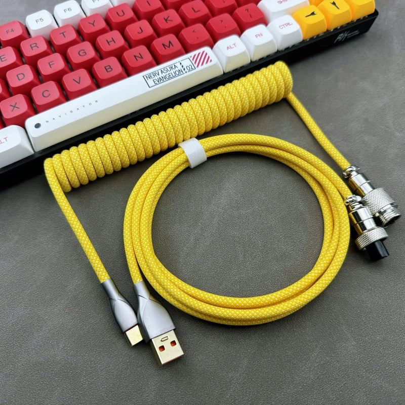 "Chubby" USB To Type C Spring Keyboard Cable