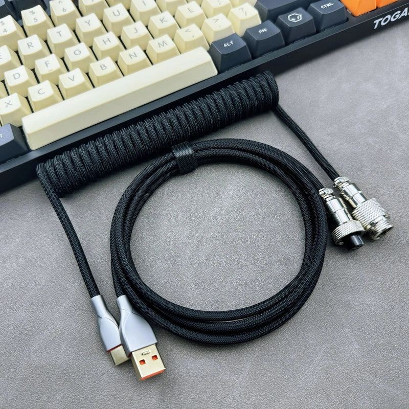 "Chubby" USB To Type C Spring Keyboard Cable
