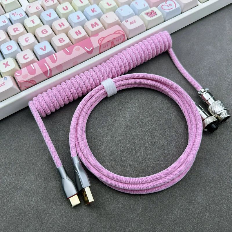 "Chubby" USB To Type C Spring Keyboard Cable