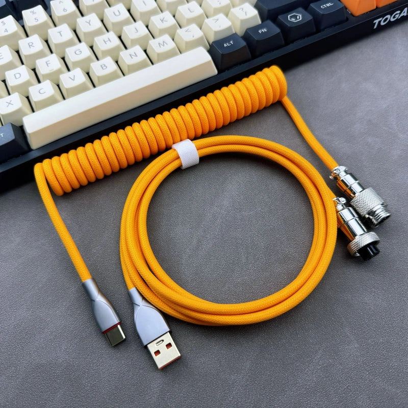 "Chubby" USB To Type C Spring Keyboard Cable