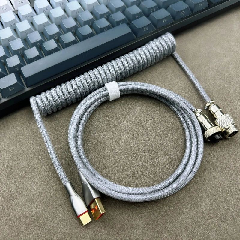 "Chubby" USB To Type C Spring Keyboard Cable