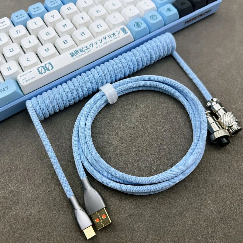 "Chubby" USB To Type C Spring Keyboard Cable