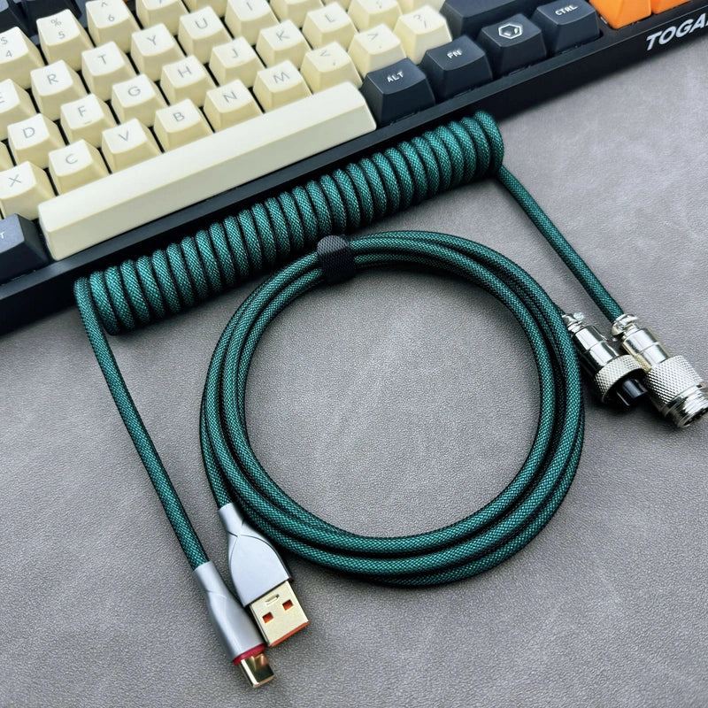 "Chubby" USB To Type C Spring Keyboard Cable