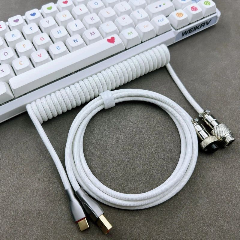 "Chubby" USB To Type C Spring Keyboard Cable