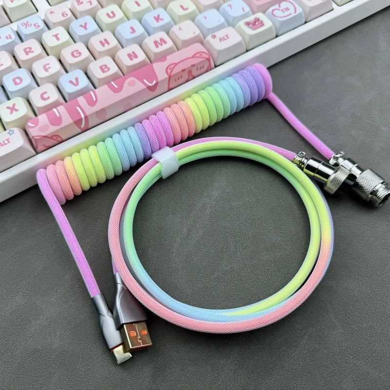 "Chubby" USB To Type C Spring Keyboard Cable