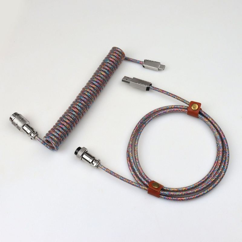 "Chubby" USB To Type C Spring Keyboard Cable