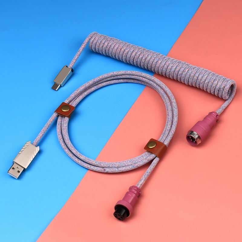 "Chubby" USB To Type C Spring Keyboard Cable