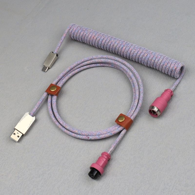 "Chubby" USB To Type C Spring Keyboard Cable